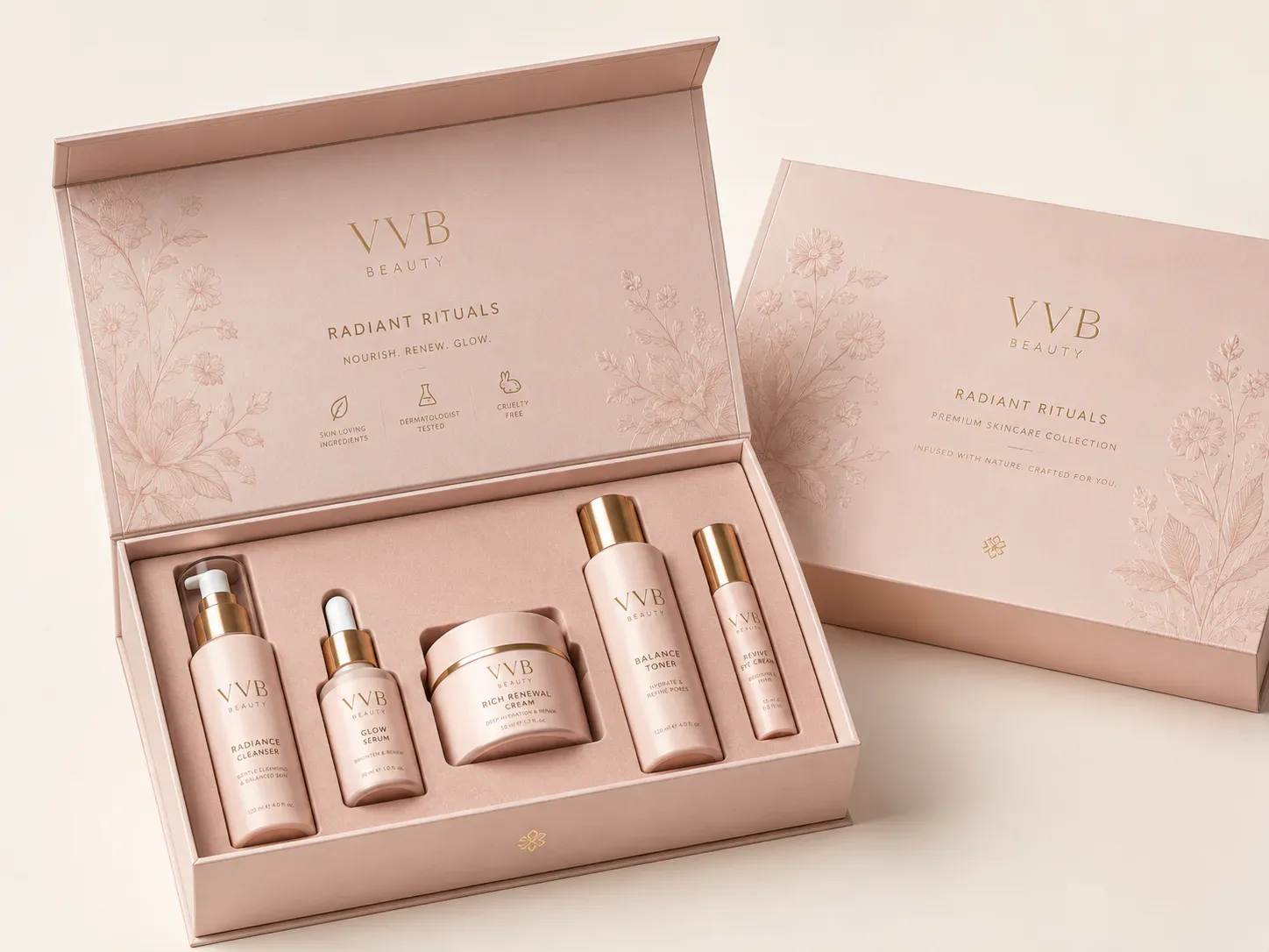 Rigid gift box for cosmetics and beauty products
